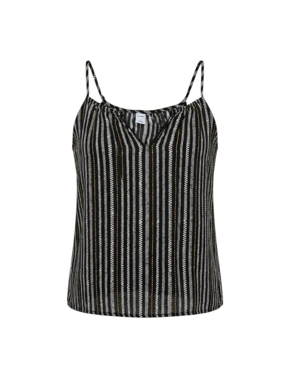 Old Navy Striped Cami Tank Top Womens XL Black White Yellow Strappy Loose Fit